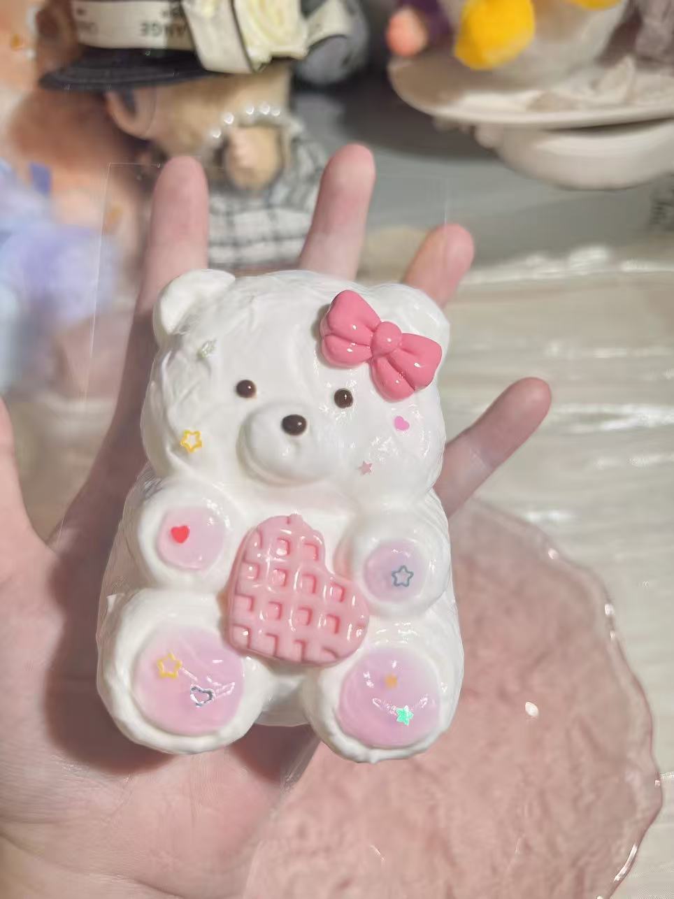 Pink bear Taba Squishy